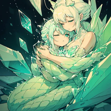 All-back white caterpillar girl serving the Glass Ikura group arrested、amazing dynamism、amazing angle、Overwhelming super radiation buoyancy sandstorm、((((Many friendly crystal cottons whispering to each other while cuddling together.、hugging each other))))...