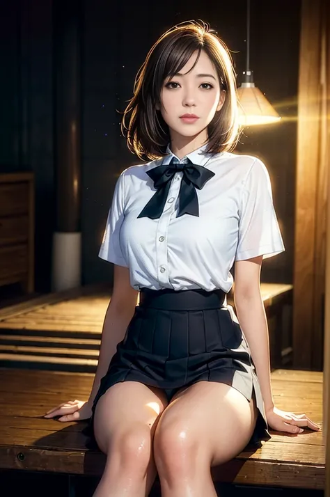 (Photoreal: 1.4), (hyper realisitic: 1.4), (Realistic: 1.3), (Smooth lighting: 1.05), (Improved cinematic lighting: 0.9), 32K, Japan woman with a faint smile, Realistic lighting, Backlight, face lights, Ray Tracking, (Bright light: 1.2), (Quality Improveme...