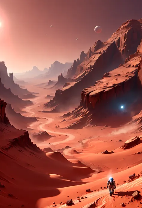 Desert Canyon on Mars, enhance, intricate, (best quality, masterpiece, Representative work, official art, Professional, unity 8k wallpaper:1.3)