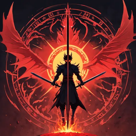 sigil, looks like a black sun, enshrouded by a red dragon, impaled by a sword of darkness