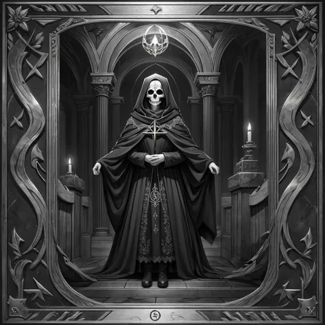 umbrae mortis (latim): "sombras da morte." evokes the sinister presence that precedes macabre events. gray monochromatic color s...