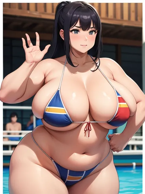 Woman, sumo, bikini 