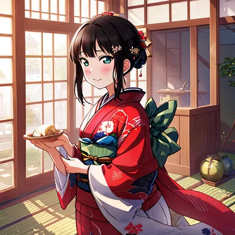 {Best Quality}, {very aesthetic}, {Ultra-detailed}, {Best Illustration}, japanese kimono, 黒髪