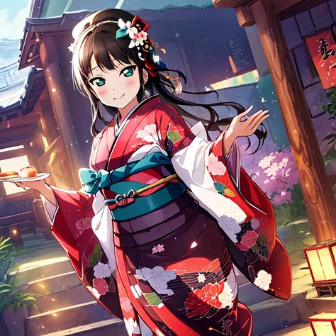 {Best Quality}, {very aesthetic}, {Ultra-detailed}, {Best Illustration}, japanese kimono, 黒髪