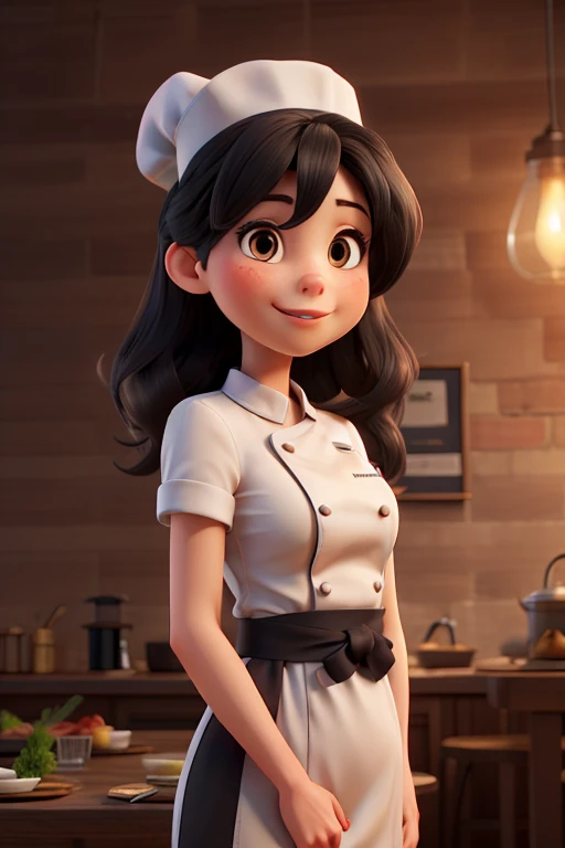 ((best quality)), ((chef-d&#39;artwork)), (detailed), perfect face A petite woman with long straight black hair with a Christmas hat 