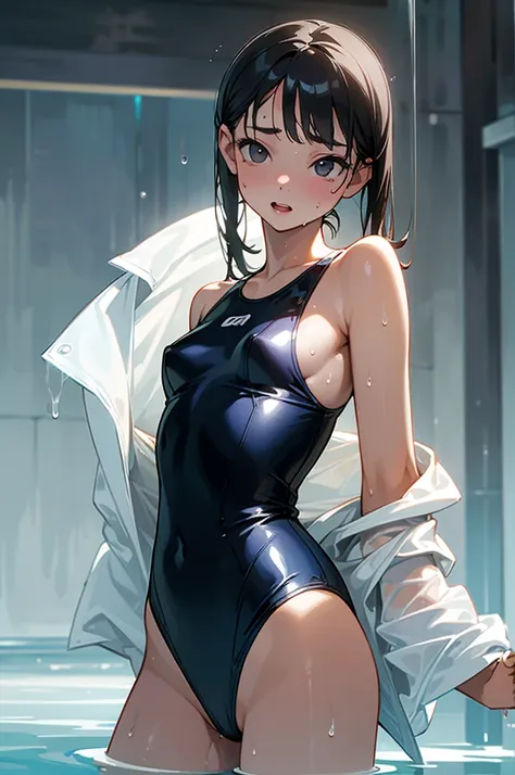 baby face、wet swimsuit、sexy、The whole body is wet、High resolution、High resolution、high resolution、Wetting、soaking wet、sexy、sexy、transparent、transparent