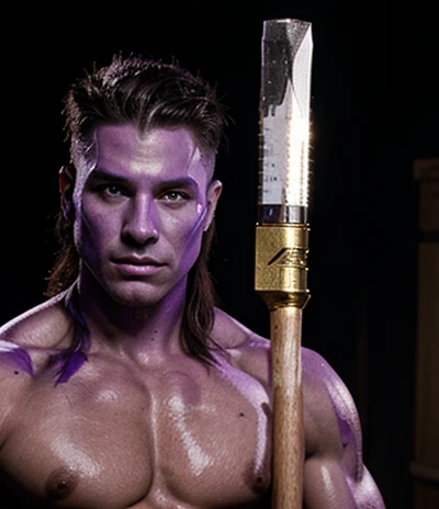 Purple skin barbarian boy