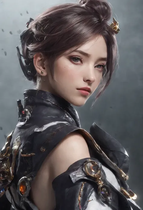 Highest image quality，Outstanding details，超高分辨率，（Fidelity：1.4）, Favor the detailinal Fantasy X character Yuna, summoner，Cloak, She has a delicate and beautiful face,Raised sexy，cyber punk perssonage，Futuristic，mechanically aesthetic，Virtual Engine 5，Perfec...