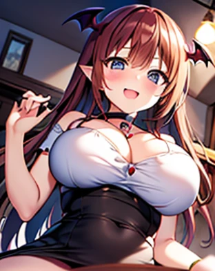 cute face　Angle from directly below　　big breasts　pose of temptation、laughter　　　　　charm　　Rear angle　　choker　Cute Dresses　vampire　princess room　bed　little bat flying　　in the middle of the night　　Emphasis on female genitalia　Angle that looks like youre lookin...