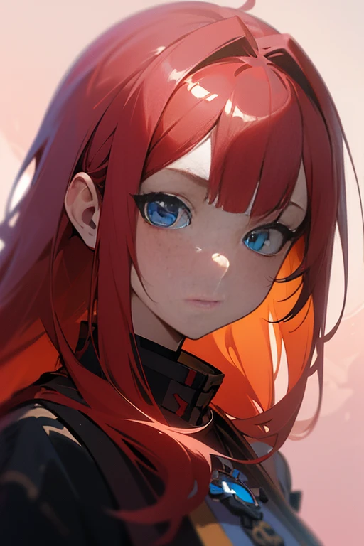 anime, (((portrait of daw))), a woman, (((a red hair))), (((blue eyes))), (((female pirate)), 8k, unreal engine, octane render, by kyun, gamang, Yoon Gon-Ji, g.ho, gosonjak, shuroop, serious, domi, noah, trending on pixiv, fanbox, skeb, masterpiece, smooth...