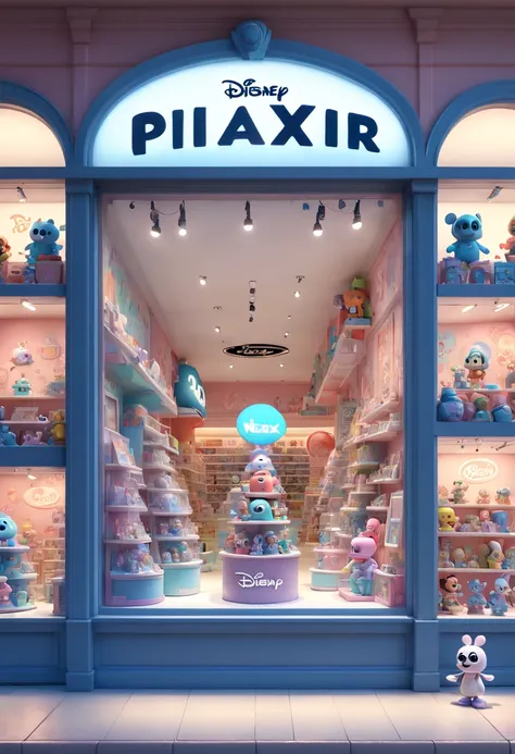 Toy Store Window Display, Pixar style, Disney Style, chibi, kawaii art, Blind box style, POP MART, octane render, enhance, intricate, (best quality, masterpiece, Representative work, official art, Professional, 8k wallpaper)