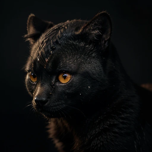 In the midst of a pitch-black background, a medium close-up reveals a charming grey monster with a multitude of endearing eyes. This realistic photograph showcases an incredible level of detail, inviting the viewer to marvel at the exquisite intricacies of...