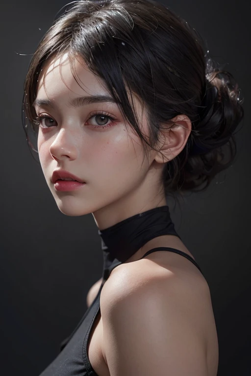 (best quality,4k,8k,highres,masterpiece:1.2),ultra-detailed,(realistic,photorealistic,photo-realistic:1.37),dark theme,pleasant sounds,muted colors,high contrast,(natural skin texture,hyperealism,soft lighting,sharp),17-year-old woman,black hair,(high top ...