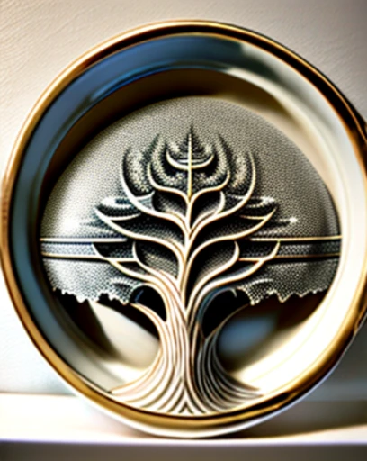 "midway multiverse" Highly detailed engraving "Southern Tree" porcelain, partially glazed, wood burning, art museum