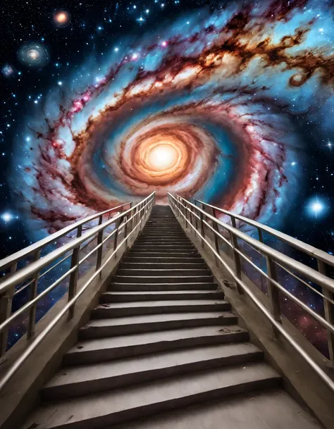 masterpiece, best quality, (stair-art), mysterious eyes in the starry sky，deep starry sky，mistic，unknown，movie atmosphere，negati...