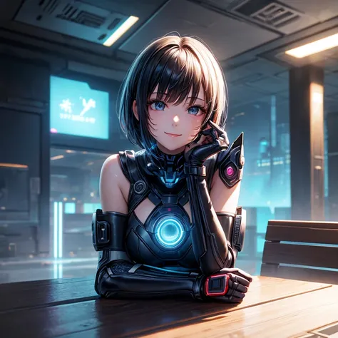 and soul,Idol,beautiful girl,(table top, highest quality:1.3) 
霧のcyber punk, 1 girl, alone, looking at the viewer, short hair, compensate, cyber punk,  dark background, rendered on octane, unreal engine, reflector, diffused lighting, elegant, Volume measur...