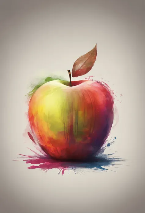 Draw an apple with different colors