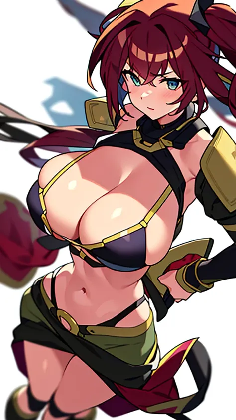 solo female, bra, (((blurry background, white background))), character focus, fantasy,