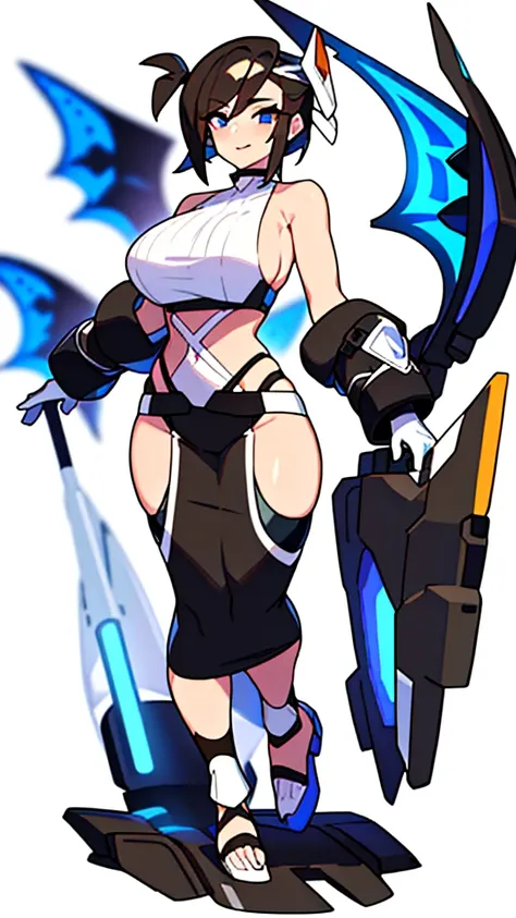 solo female, bra, (((blurry background, white background))), character focus, fantasy, full body,