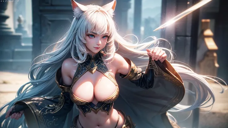 (Cinematic footage, full medium closeup, gorgeous 18-year-old kemonomimi woman soft pale skin, cute and youthful face, well-defined eyebrows, delicate nose, ultra-detailed: 1.1, photo-realistic: 1.4, depth of field, cinematic lighting, IMAX camera, HDR, DT...