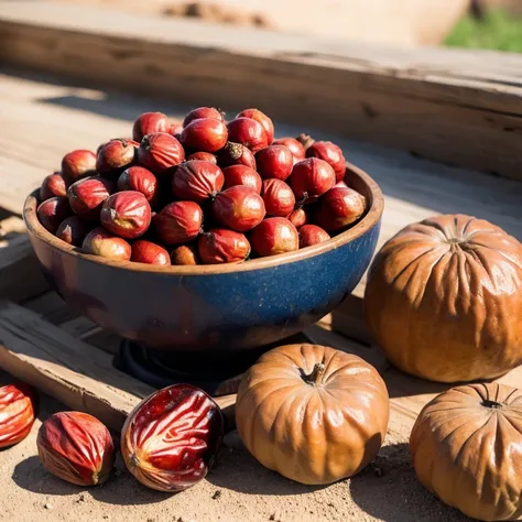 Xinjiang red dates are washed by the sun, bright and sweet 