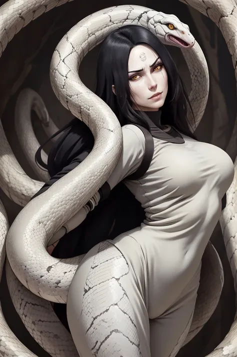 {-erro_de_anatomia:1.0} estilo anime, masterpiece, absurdities, orochimaru\(naruto\), 1girl solo, mature woman, oversized shirt ...