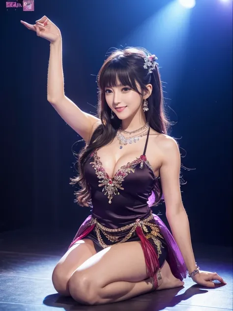 master piece、Ultra high resolution photo quality、cinematic camera work、Video of the entire stage、long shot、Overall image、、modern japanese strip theater、Asakusa Rock Theatre、wide stage、wide seat、Mayu Minami、Mature、droopy eyes、very beautiful Japanese female ...