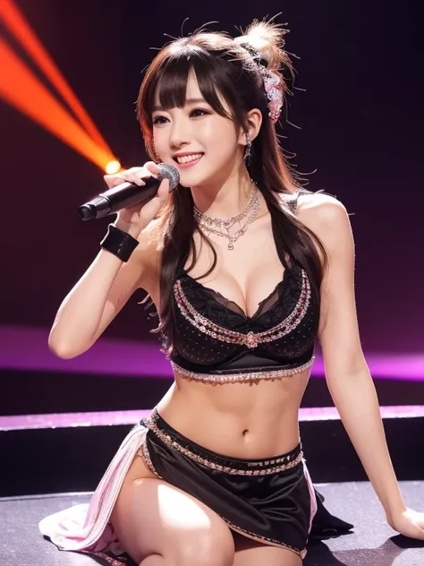 master piece、Ultra high resolution photo quality、cinematic camera work、Video of the entire stage、long shot、Overall image、、modern japanese strip theater、Asakusa Rock Theatre、wide stage、wide seat、Mayu Minami、Mature、droopy eyes、very beautiful Japanese female ...