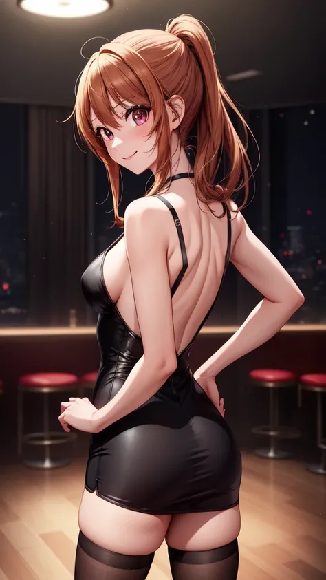 anime, beautiful face, highly detailed face, 2 accurate legs detailed eyes, highly detailed background, perfect lighting, accurate arms, accurate hands, accurate fingers, full body, 1girl, solo, ruby hoshino, oshi no ko, indoors, detailed heels, black heel...