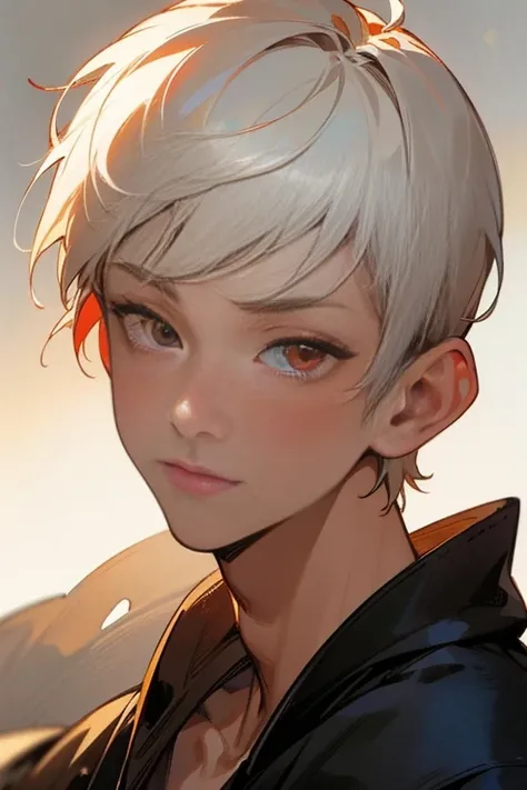 (masterpiece:1.2, best quality), (finely detailed beautiful eyes: 1.2), ((1boy)), (red eyes:1.4), (finely detailed eyes and detailed face:1.3), ((boy with short white hair)), (beautiful and clear background:1.2), (extremely detailed CG, ultra-detailed, bes...