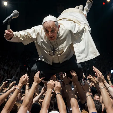 The Pope stagediving