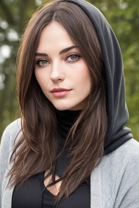 A photo of a seductive woman with a casual style (rothaarige Haare:1.1), gelangweilt, She wears a hoodie, eine schwarze Lederjacke und Leggings, Maskara, (strukturierte Haut, Hautporen:1.1), (moles:0.8), unvollkommene Haut, Goose flesh, makelloses Gesicht,...