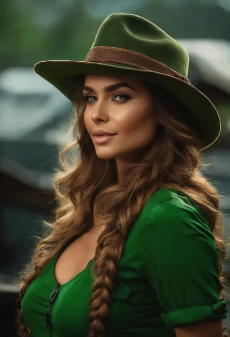 (obra de arte),(melhor qualidade), uma mulher sexy, cabelos longos e ruivos, olhos verdes, com algumas pintas no rosto, seu sorriso lindo e leve,  lumberjack cap, 8k, super detalhe, preciso, melhor qualidade, Ultra HD, Pele texturizada, roupa de xadrez ver...