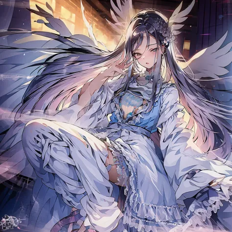 8K　4K　Beautiful images　masterpiece　Super high quality　wallpaper　beautiful少女　aristocratic dress　church　Light　angel wings　fantasy　one girl　1 girl　Beautiful　beautiful　flower　廃墟のchurch 超美麗　ultra high resolution　A Saint Full of Charity　Estrus　girl praying　Light...