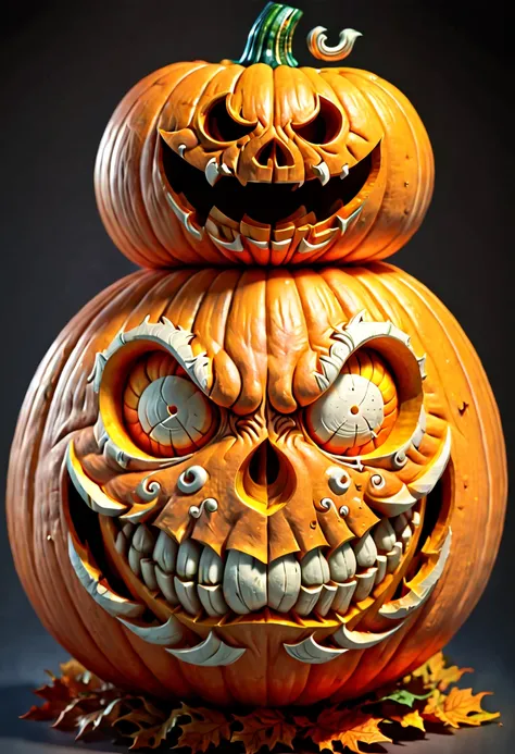 "ONE PIECE", pumpkin carving body, octane render, (best quality, masterpiece, Representative work, official art, Professional, 8k:1.3)