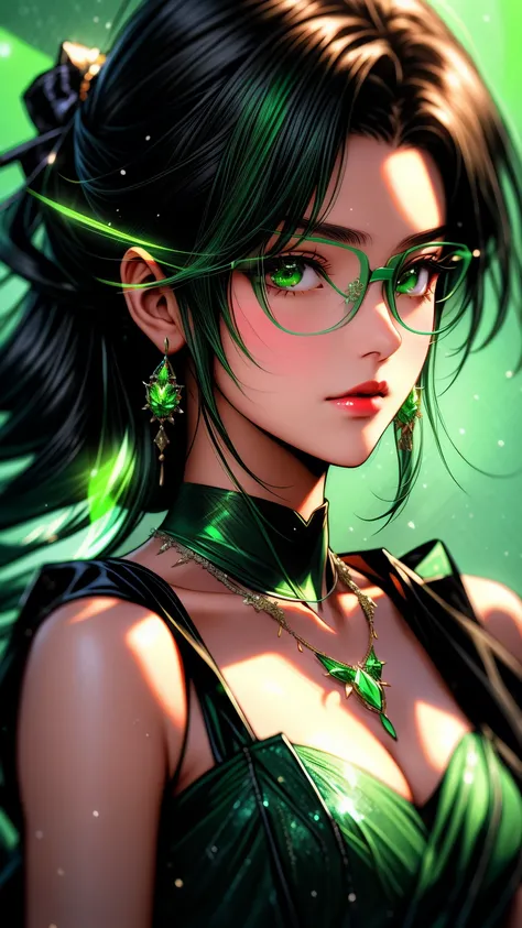 a close up of a woman in a Green dress with a necklace, artgerm on artstation pixiv, sakimi chan, extremely detailed artgerm, sakimichan frank franzzeta, trending on artstation pixiv, sakimichan, ! dream artgerm, fanart best artstation, trending on artstat...