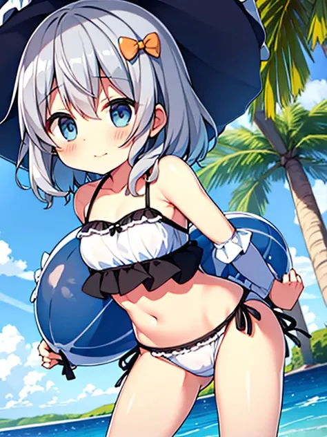 best quality、Komeiji Koishi(Gray hair)、cute、Loli、Erotic swimwear