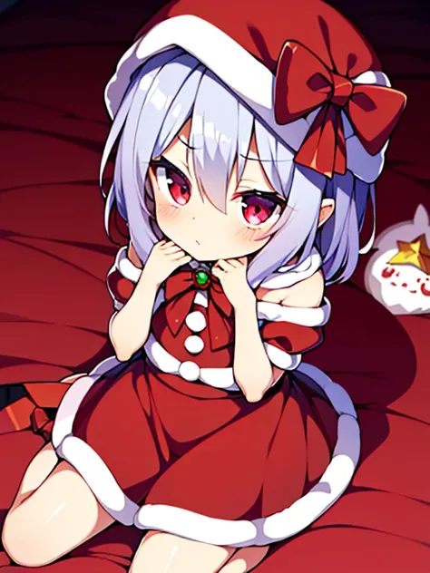 best quality、remilia scarlet、cute、Loli、santa costume