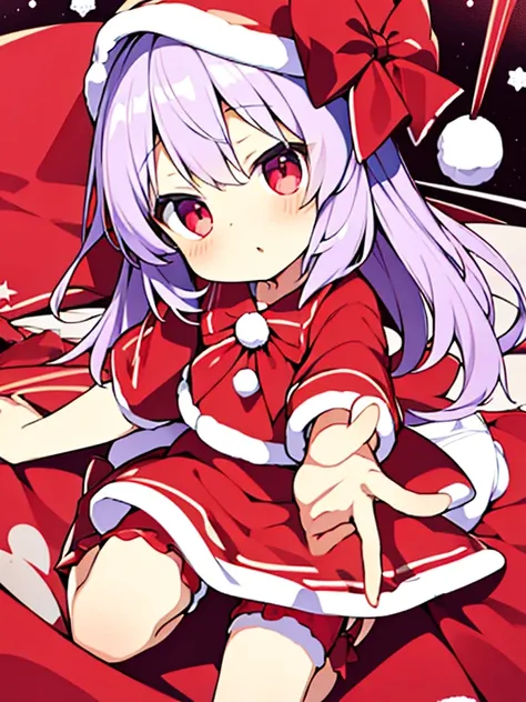 best quality、remilia scarlet、cute、Loli、santa costume