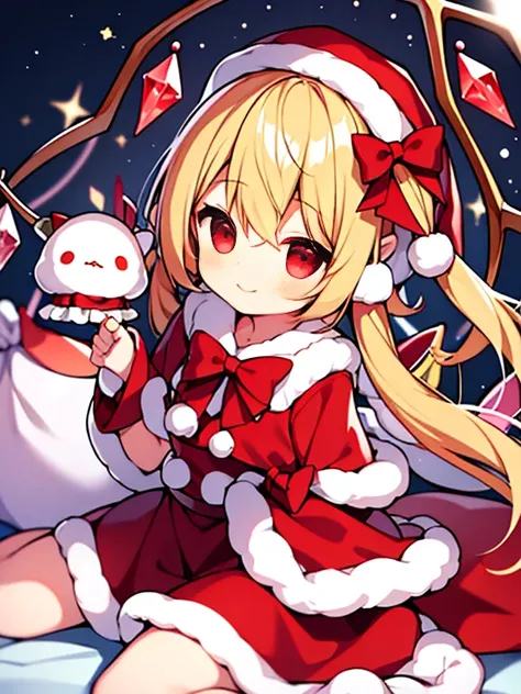 best quality、Flandre Scarlet、cute、Loli、santa costume