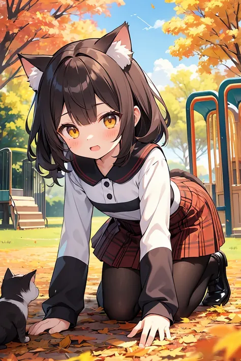 absurd, absolute resolution, Incredibly absurd, excellent quality, Super detailed, official art, Break Unity 8K Wallpaper.
a bit, Cat, young child with Cat ears, cute, stare intently,
BREAK
This illustration shows a little girl wearing a Cat ear Catsuit an...