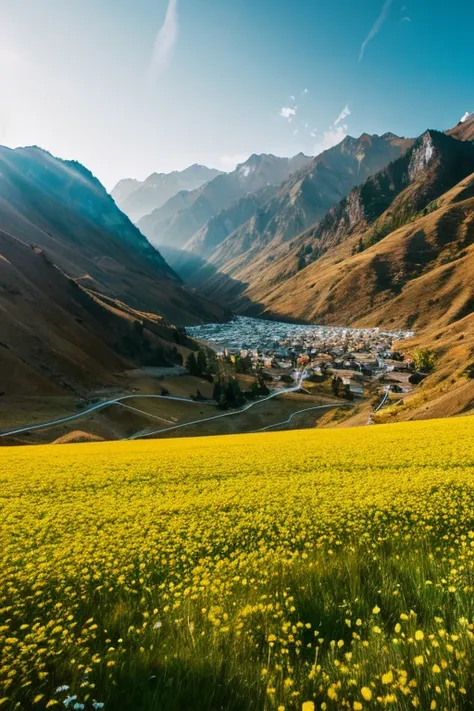 Christian Lassen&#39;s wind background image of flowers blooming in China&#39;s thousand li mountains and rivers