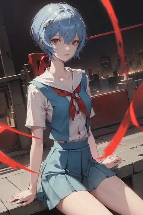 reiayanami, rei ayanami,full nude,All nude,whole body,Tattered school uniform,spread your legs and expose your crotch, blue hair, short hair, (red eyes:1.5),small breasts,small breasts,underwear exposed,
Tattered school uniform, short sleeve, short-sleeved...