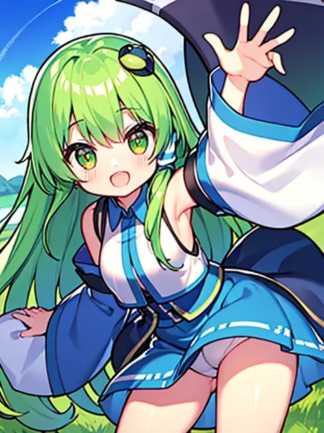 best quality、Sanae Dongfeng Valley(green hair)JK