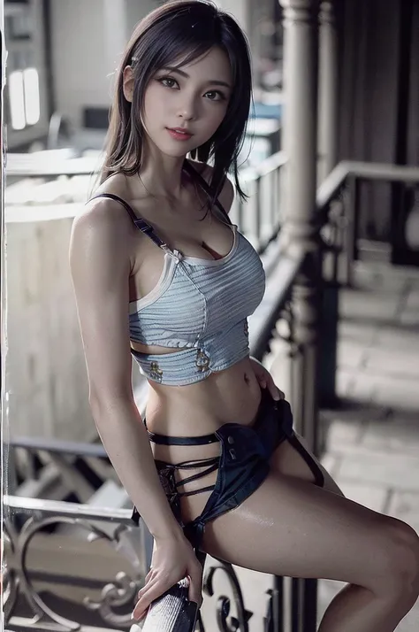 (Japanese idol, 1 girl, unparalleled beauty, Seduce, smile, perfect style, Body based on human mechanics, Raw photo, real person:1.4) photograph, (professional lighting), (((highly detailed eyes and face))), ((double eyelids)), (Tits sharp focus:1.4), (ele...