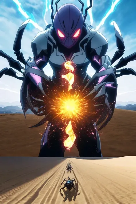 Desert giant spider scene, Screenshot of the 2012 animation, The soul comes out of the portal, screenshot from the anime film, Energy Man Epic Animation, The glorious land of animation, Kuro anime screenshots, anime opening, Anime beautiful peaceful scene,...