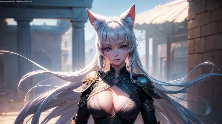 (Cinematic footage, full medium closeup, gorgeous 18-year-old kemonomimi woman soft pale skin, cute and youthful face, well-defined eyebrows, delicate nose, ultra-detailed: 1.1, photo-realistic: 1.4, depth of field, cinematic lighting, IMAX camera, HDR, DT...