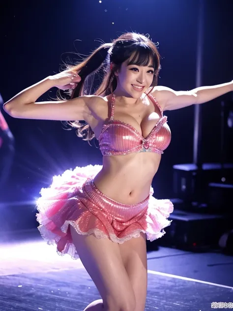 master piece、Ultra high resolution photo quality、cinematic camera work、Video of the entire stage、long shot、modern japanese strip theater、wide stage、wide seat、Mayu Minami、big droopy eyes、thick eyebrows、flushed cheeks、familiarity、very beautiful Japanese fema...