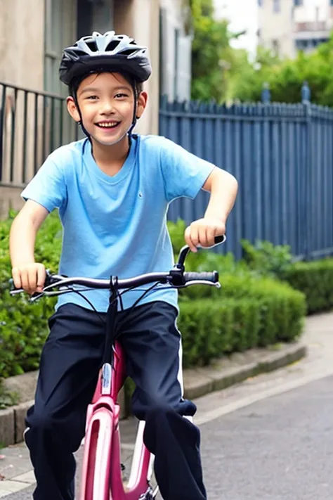 Cute boy on bike 