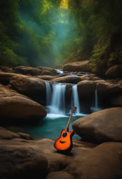 numa caverna cuatro ursos um com guitarra outro bateria outro baixo e outro gaita numa noite de rock 